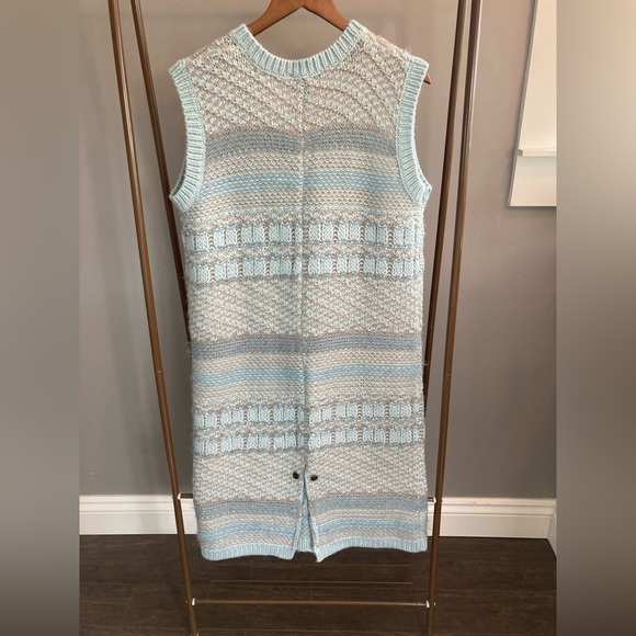 Beautiful Simply Noelle Long sweater vest in blue and greys. Size S/M (8/10) - Picture 2 of 4